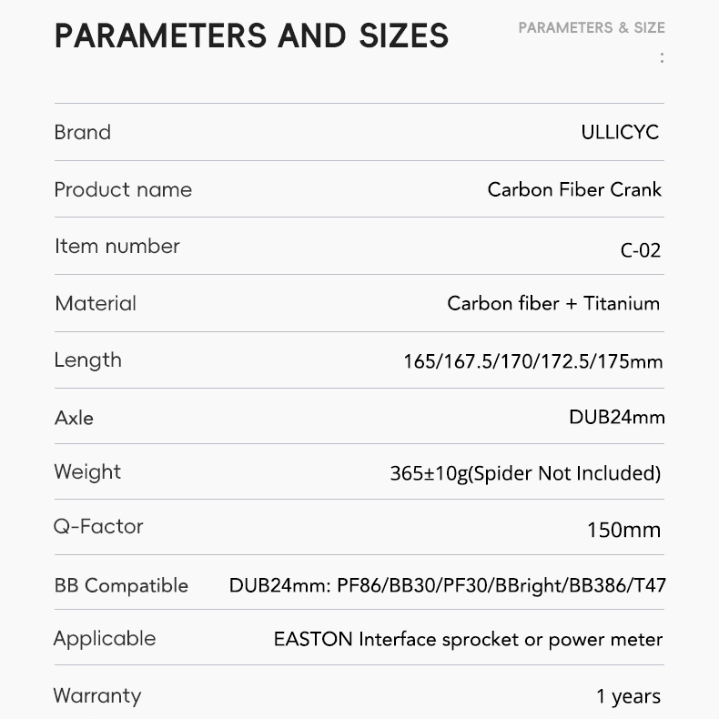 ULLICYC 로드 카본 크랭크셋 365g 165-17 - Left Crank Arm Power Meter 리뷰 및 가격