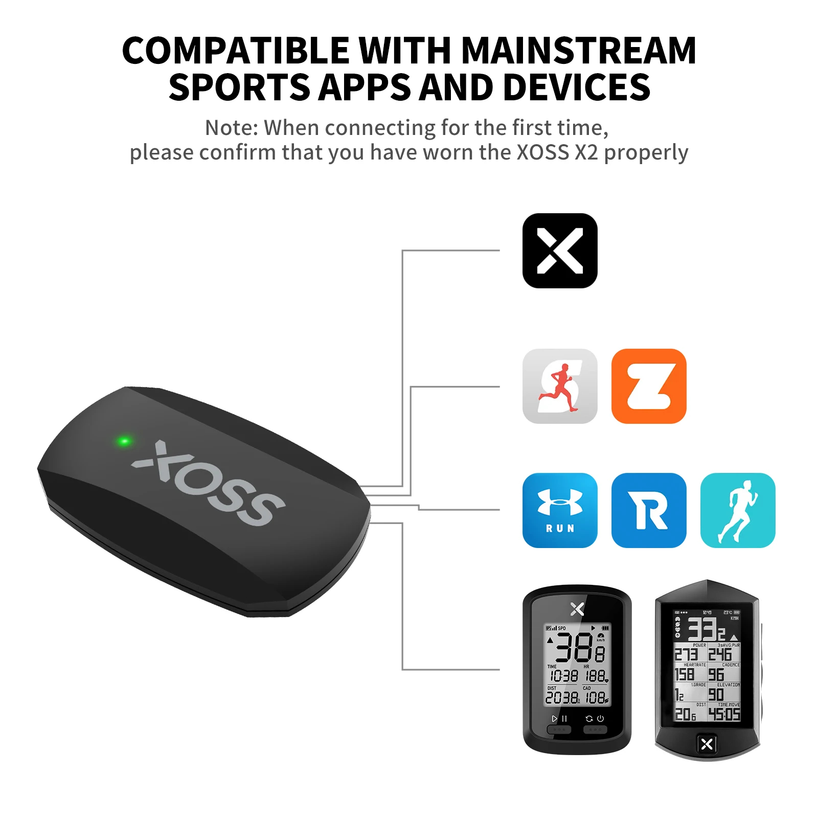 XOSS X2 심박수 센서, 가슴 스트랩형, 블루투스, - Heart Rate Monitor Chest Strap Ant+ 리뷰 및 가격