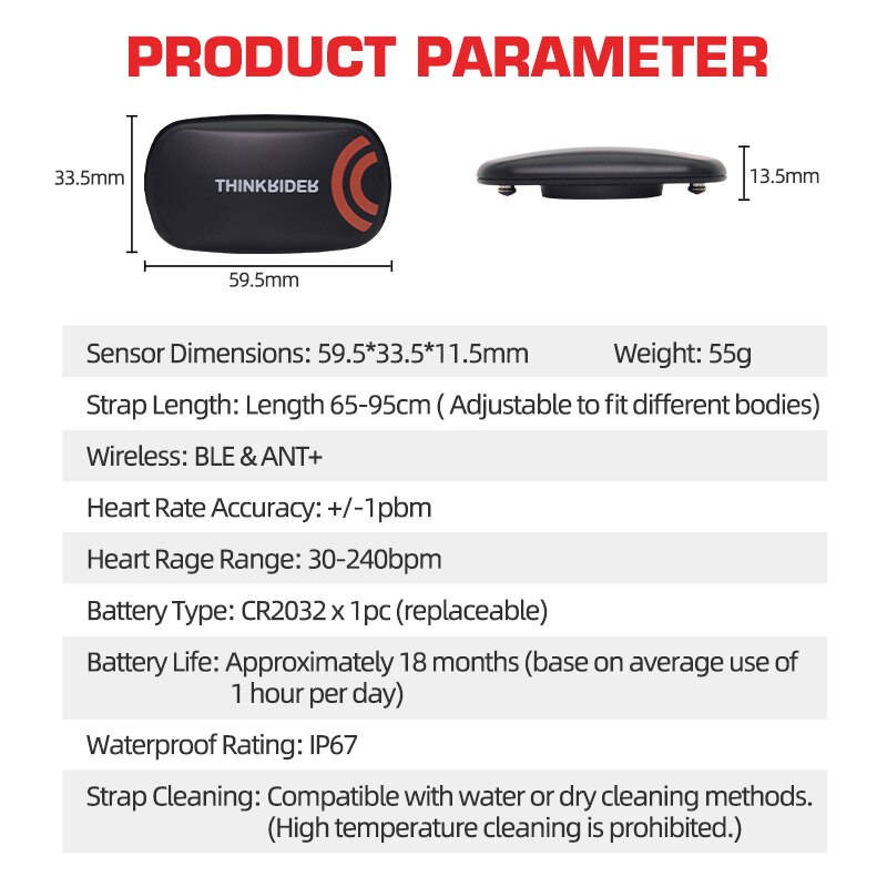 ThinkRider 심박수 모니터 가슴 스트랩 ANT+ - Heart Rate Monitor Chest Strap Ant+ 리뷰 및 가격